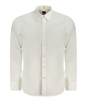 Hugo Boss White Cotton Men Shirt