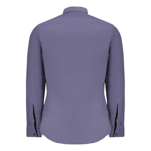 Hugo Boss Blue Cotton Men Shirt
