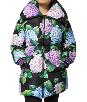 Dolce &amp; Gabbana Multicolor Floral Print Puffer Quilted Jacket