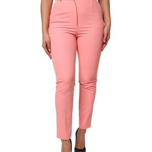 Dolce & Gabbana Pink High Waist Dress Tapered Pants