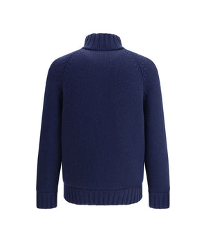 Brunello Cucinelli Blue Cashmere Coat