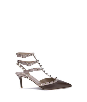 Valentino Garavani Brown Calf Leather Bos Taurus High Heel Pumps