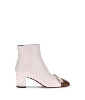 Valentino Garavani Cream Goatskin Ankle Boots