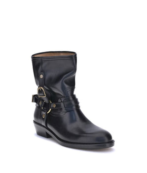 Isabel Marant Black Calf Leather Bos Taurus Ankle Boots