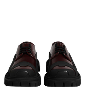 Dolce &amp; Gabbana Red Leather Lace Up Trekking Dress Shoes