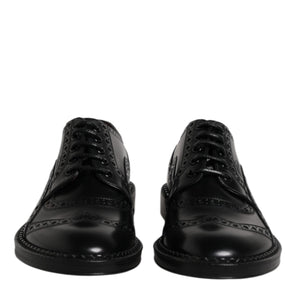 Dolce & Gabbana Black Calf Leather Derby Formal Dress Shoes