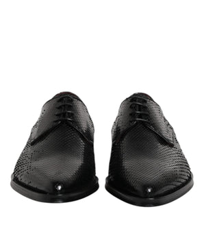 Dolce &amp; Gabbana Black Leather Lace Up Dress Men Derby Shoes