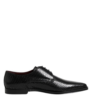 Dolce &amp; Gabbana Black Leather Lace Up Dress Men Derby Shoes