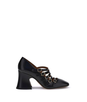 Chloé Black Calf Leather Bos Taurus High Heel Pumps