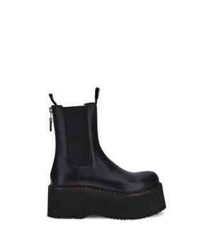 R13 Black Calf Leather Bos Taurus Chelsea Boots