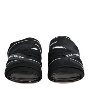 Dolce & Gabbana Black Slides Slip On Sandals Shoes