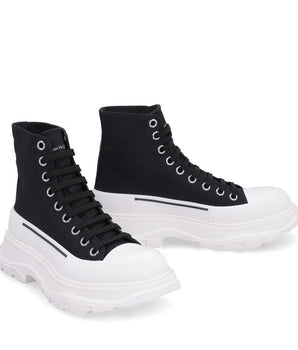Alexander McQueen Black Canvas High Top Sneakers