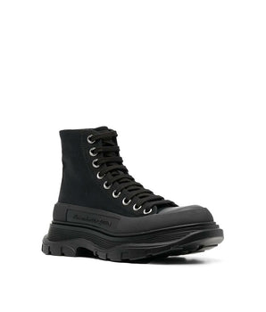 Alexander McQueen Black Canvas High Top Sneakers