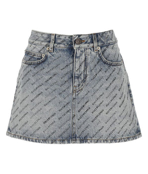 Balenciaga Blue Denim Skirt