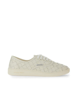 Bottega Veneta White Calfskin Low Top Sneakers