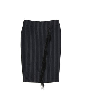Brunello Cucinelli Striped Wool Skirt