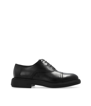 Salvatore Ferragamo Black Calfskin Oxfords And Derbies