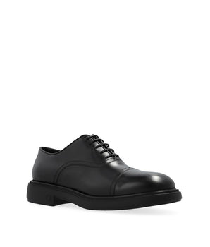 Salvatore Ferragamo Black Calfskin Oxfords And Derbies