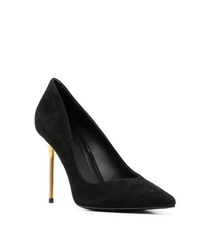 Balmain Black Leather High Heel Pumps