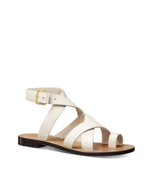 Dior White Calfskin Flat Sandals