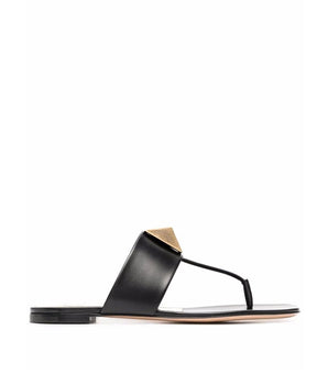 Valentino Garavani Black Leather Sandals
