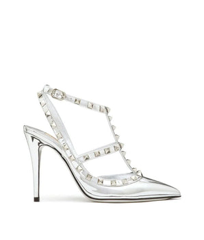 Valentino Garavani Silver Leather High Heel Pumps