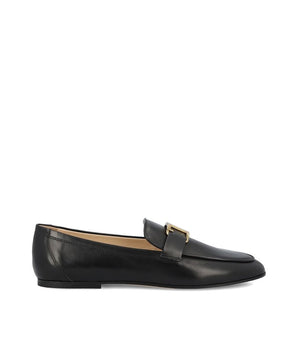 Tod's Black Calfskin Slip-On Loafers