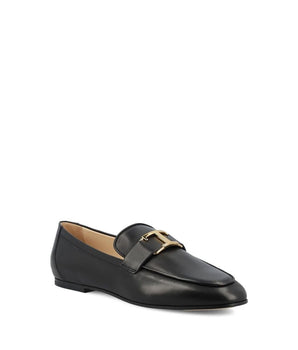 Tod's Black Calfskin Slip-On Loafers