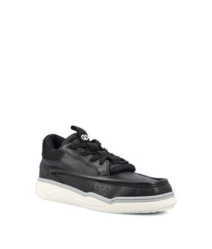 Valentino Garavani Black Lamb Leather Chunky Sneakers