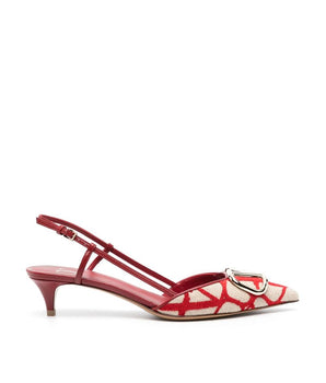 Valentino Garavani Red Leather Mid Heel Pumps