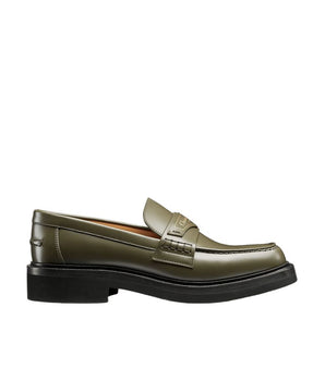 Dior Green Calfskin Slip-On Loafers