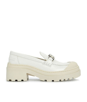 Dior White Calfskin Platform Loafers