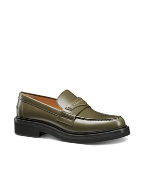 Dior Green Calfskin Slip-On Loafers