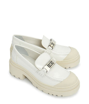Dior White Calfskin Platform Loafers