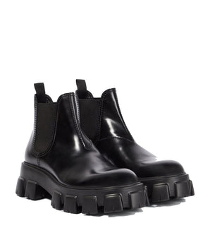 Prada Black Calfskin Chelsea Boots