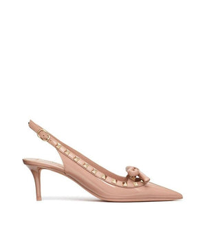 Valentino Garavani Beige Calfskin Mid Heel Pumps