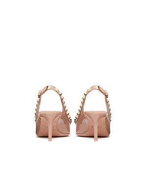 Valentino Garavani Beige Calfskin Mid Heel Pumps