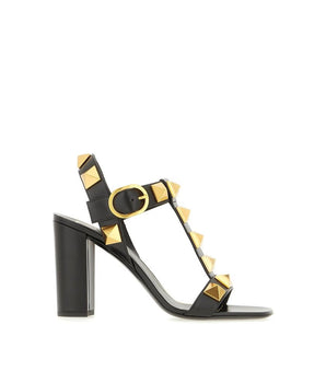 Valentino Garavani Black Calfskin Stiletto Heel Sandals