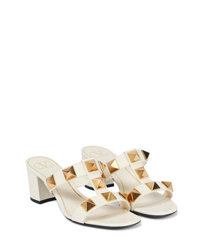 Valentino Garavani White Calfskin Platform Sandals