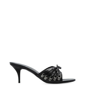 Balenciaga Black Lamb Leather Stiletto Heel Sandals