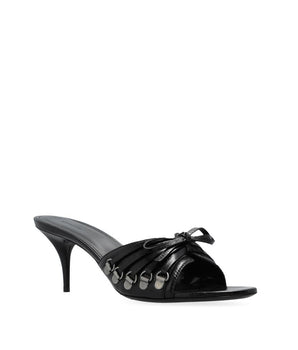 Balenciaga Black Lamb Leather Stiletto Heel Sandals