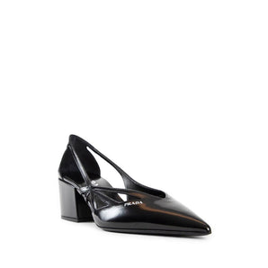 Prada Brushed Leather Cut-Out Pumps