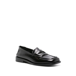The Attico Black Calfskin Slip-On Loafers
