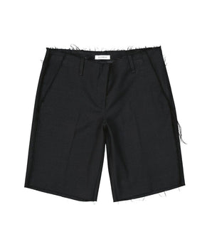 Dondup Black Virgin Wool Bermuda Shorts