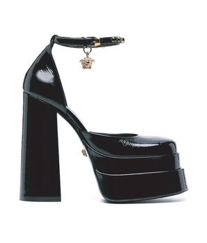 Versace Black Calfskin Platform Pumps