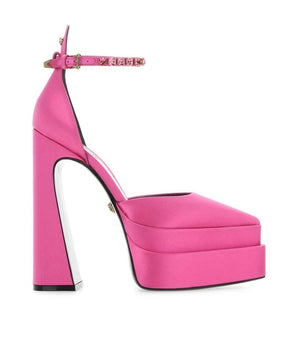 Versace Multicolor Satin Platform Pumps