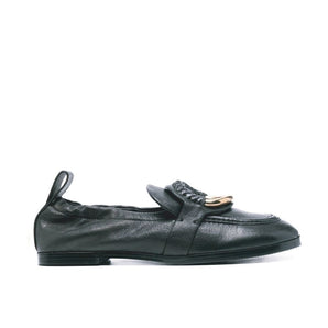See By Chloé Black Calfskin Slip-On Loafers