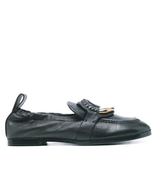 See By Chloé Black Calfskin Slip-On Loafers