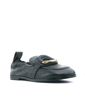 See By Chloé Black Calfskin Slip-On Loafers