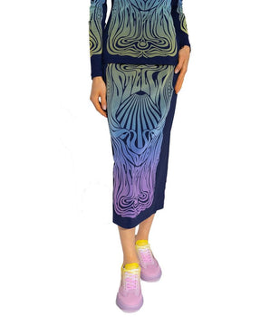 Stella McCartney Blue Polyamide Long Skirt